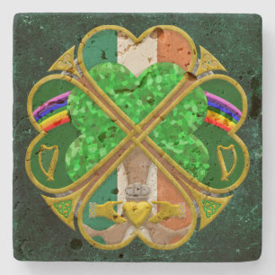 Dessous-de-verre En Pierre Symbole du patrimoine du trèfle celtique Inspiré d