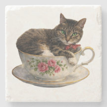 Tabby dans une tasse de thé