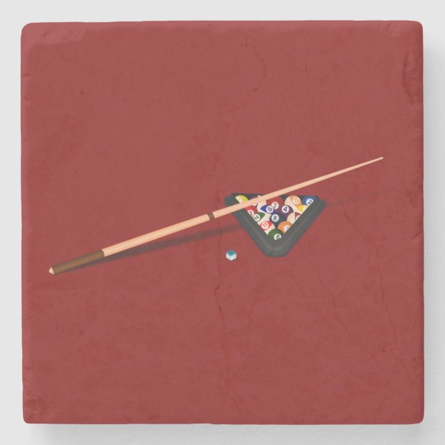 Dessous-de-verre En Pierre Table de billard Maroon (Devant)
