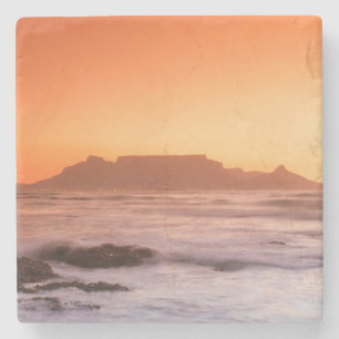 Dessous-de-verre En Pierre Table Mountain au coucher du soleil, Bloubergstran