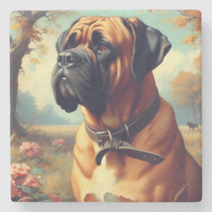 Dessous-de-verre En Pierre Tableau Bullmastiff vintage