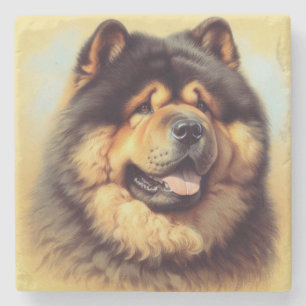 Dessous-de-verre En Pierre Tableau vintage Chow-Chow
