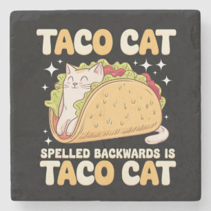 Dessous-de-verre En Pierre Tacocat Épelé à l'Envers Taco Cat Mexicain