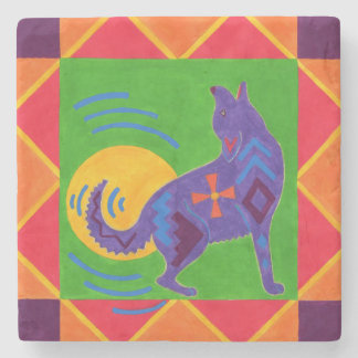 Dessous-de-verre En Pierre Tambour de coyote de sud-ouest