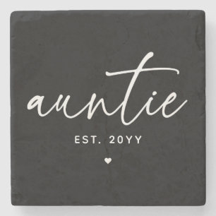 Dessous-de-verre En Pierre Tante Elégante Typographie Nouvelle Tante