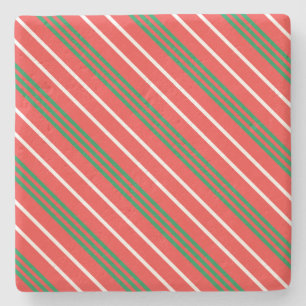 Dessous-de-verre En Pierre Tapis carré rayures de Noël