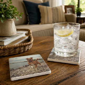 Dessous-de-verre En Pierre Tapis de marbre avec des images carrées