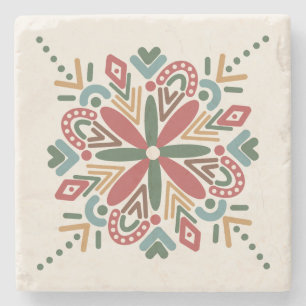 Dessous-de-verre En Pierre Tapis de Noël en forme de flocon de neige Art popu