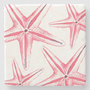 Dessous-de-verre En Pierre Tapis de pierre naturelle Étoile de mer rose