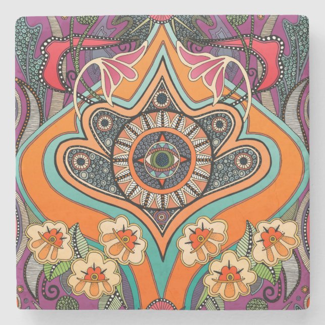 Dessous-de-verre En Pierre Tapis de pierre violet MINNIE (Devant)