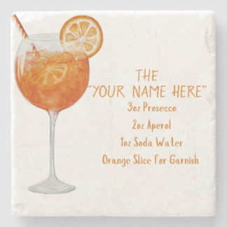 Dessous-de-verre En Pierre Tapis de recette personnalisée d'Aperol Spritz