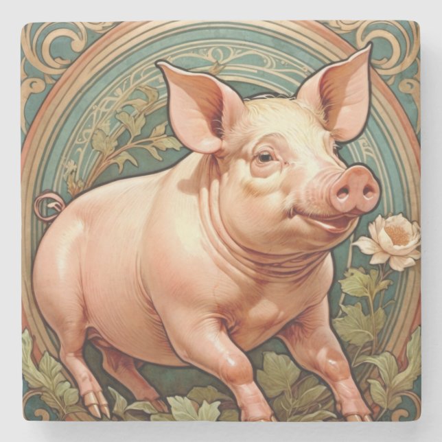 Dessous-de-verre En Pierre Tapis de souris Cochonnet (Devant)