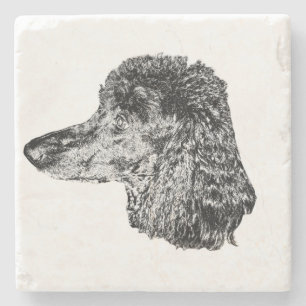 Dessous-de-verre En Pierre Tapis de souris Tête de Chien – Portrait détaillé 