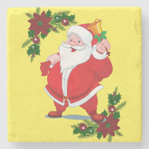 Dessous-de-verre En Pierre Tapis de verre en marbre de Noël, Père Noël