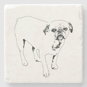 Dessous-de-verre En Pierre Tapis de verre pour chien Bold Line pour des rasse