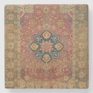 Dessous-de-verre En Pierre Tapis persan asiatique Kashan en or rouge