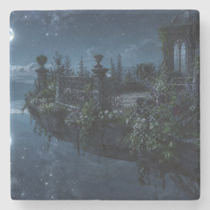 Dessous-de-verre En Pierre Tapisserie de terrasse flottante éclairée par la l