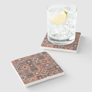 Dessous-de-verre En Pierre Tapisserie géométrique kilim patchwork rustique