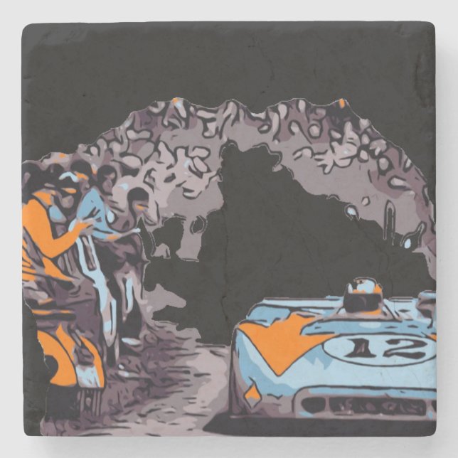 DESSOUS-DE-VERRE EN PIERRE TARGA FLORIO RACE (Devant)