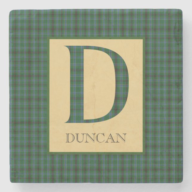 Dessous-de-verre En Pierre Tartan Duncan Monogramme D (Devant)
