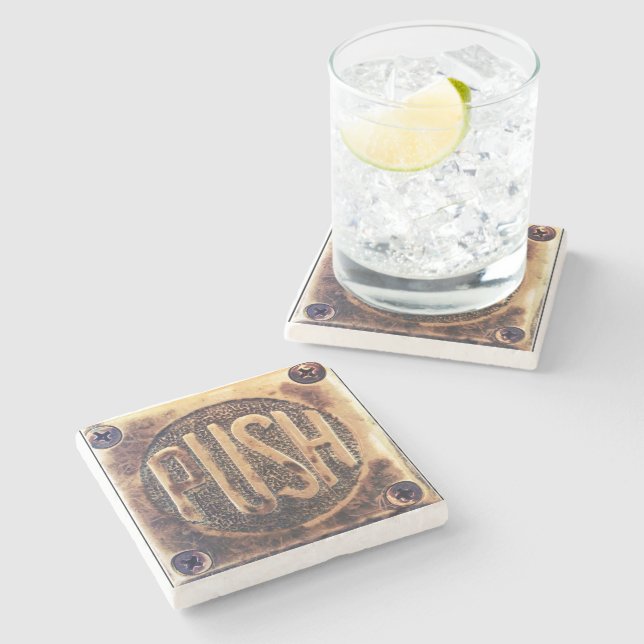 Dessous-de-verre En Pierre Tasse à boules Push Design (Côté)