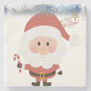 Dessous-de-verre En Pierre Tasse de Noël en marbre en pierre, Père Noël
