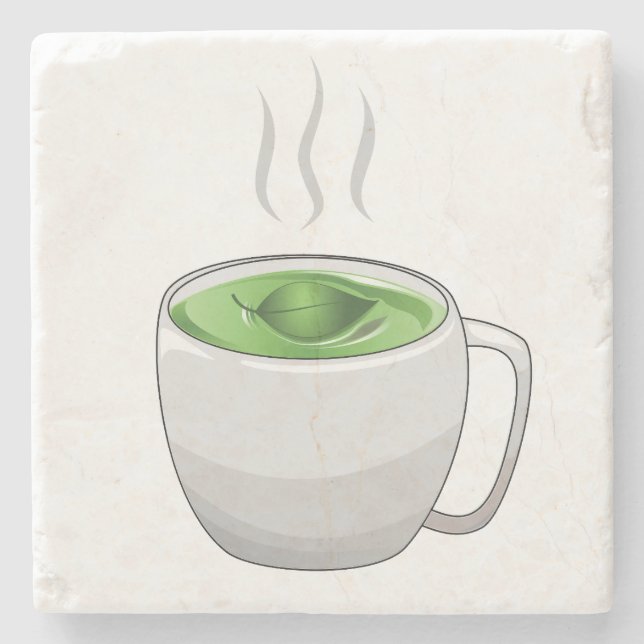 Dessous-de-verre En Pierre Tasse de thé vert (Devant)