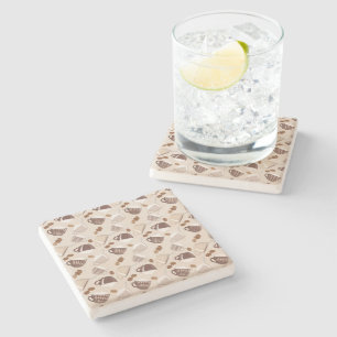Dessous-de-verre En Pierre Tasses Café Brun Grains Amoureux Café Boisson