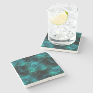 Dessous-de-verre En Pierre Teal galaxy Series Design 1