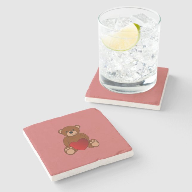 Dessous-de-verre En Pierre Teddy Love (Côté)