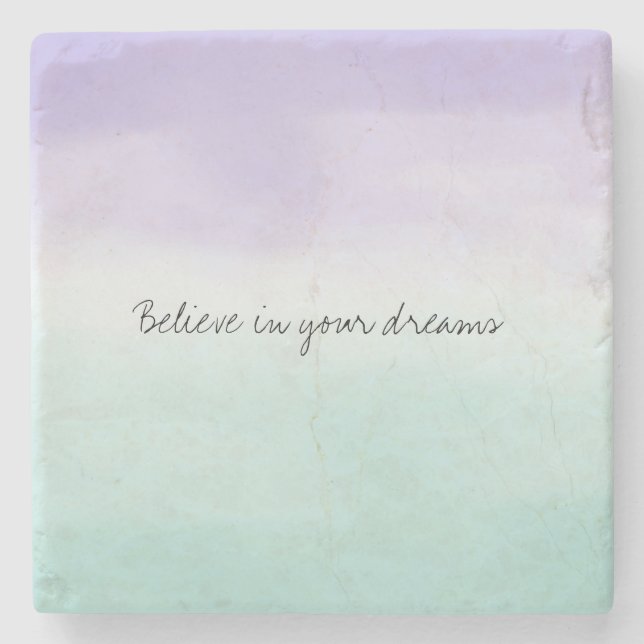 Dessous-de-verre En Pierre Teinture à l'aquarelle violet à la menthe (Devant)