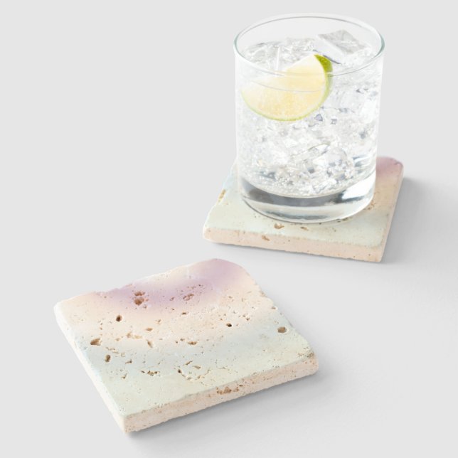 Dessous-de-verre En Pierre Teinture violet blanc bleu Tie (Côté)