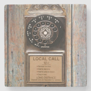 Dessous-de-verre En Pierre Téléphone antique rotatif payant rude