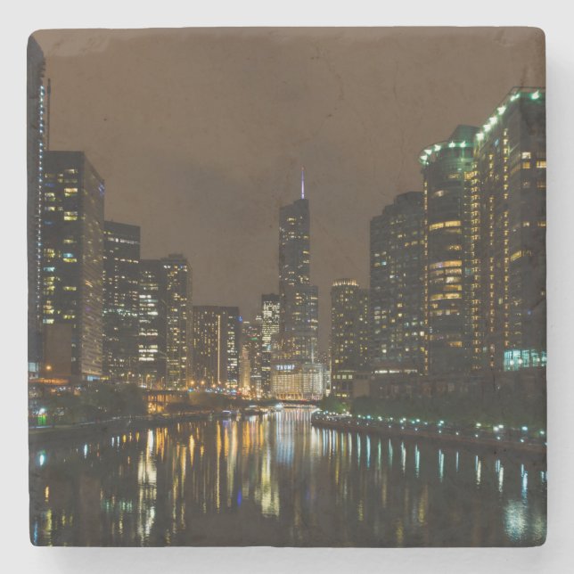 Dessous-de-verre En Pierre Tempête au-dessus de Chicago (Devant)
