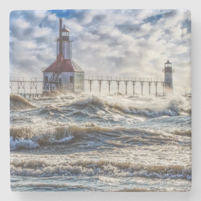Dessous-de-verre En Pierre Tempête Au Phare St Joseph (Devant)