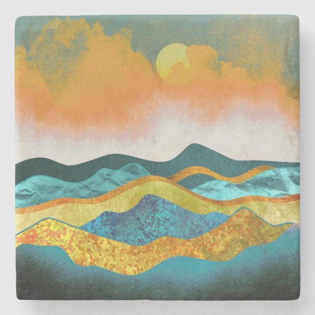 Dessous-de-verre En Pierre Tempête de pluie (Devant)