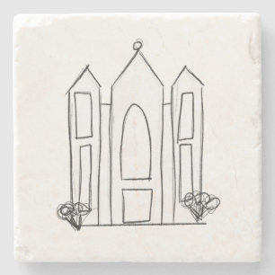 Dessous-de-verre En Pierre Temple mormon simple moderne LDS Salt Lake City