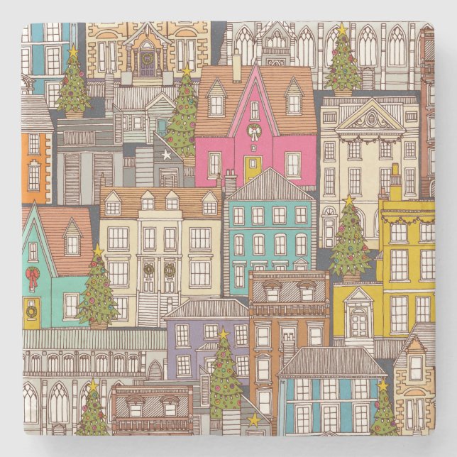 Dessous-de-verre En Pierre temps noël fer multi (Devant)