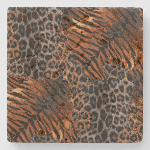Dessous-de-verre En Pierre Tendance de la peau de tigre léopard