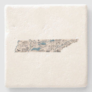 Dessous-de-verre En Pierre Tennessee Antique Carte Vintage