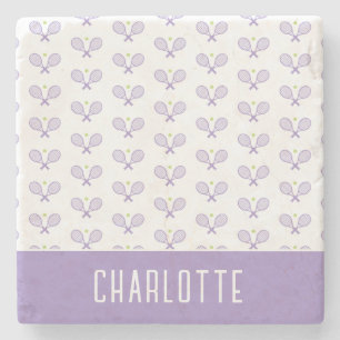 Dessous-de-verre En Pierre Tennis Personnalisé Motif Tennis Personnalisé