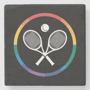 Dessous-de-verre En Pierre Tennis Sports Arc-en-ciel LGBTQ Fierté Gay Allié