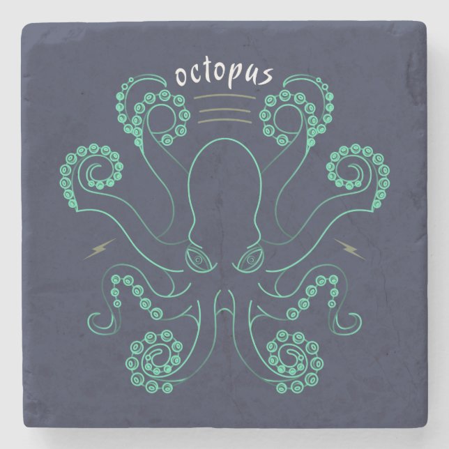 Dessous-de-verre En Pierre Tentacules de céphalopodes octopus (Devant)