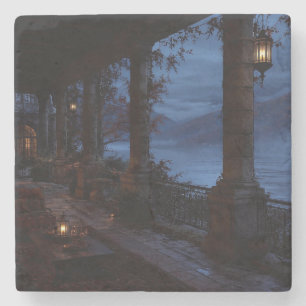 Dessous-de-verre En Pierre Terrasse de montagne au crépuscule d'automne Coast