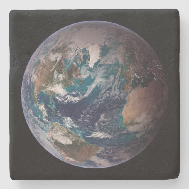 Dessous-de-verre En Pierre Terre Blue Marble (Hémisphère occidental) (Devant)