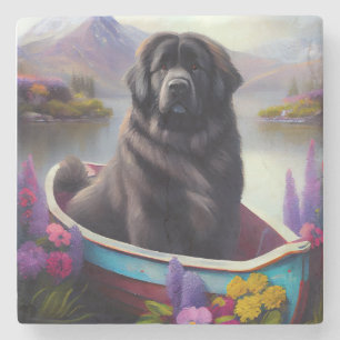 Dessous-de-verre En Pierre Terre-Neuve sur une pédale : une aventure Pittores