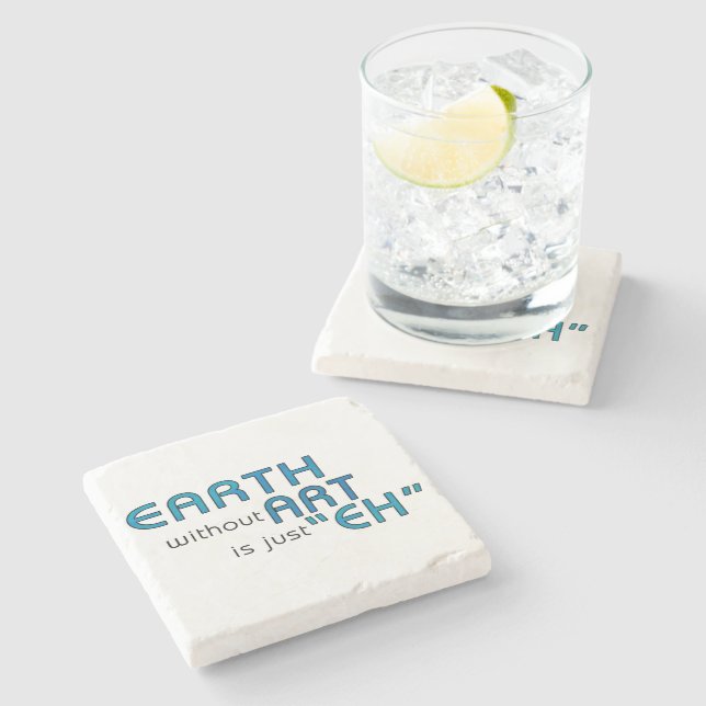 Dessous-de-verre En Pierre Terre sans Art (Côté)