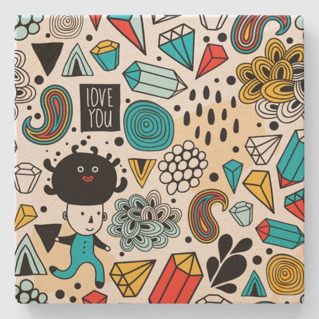 Dessous-de-verre En Pierre Tête folle (Devant)