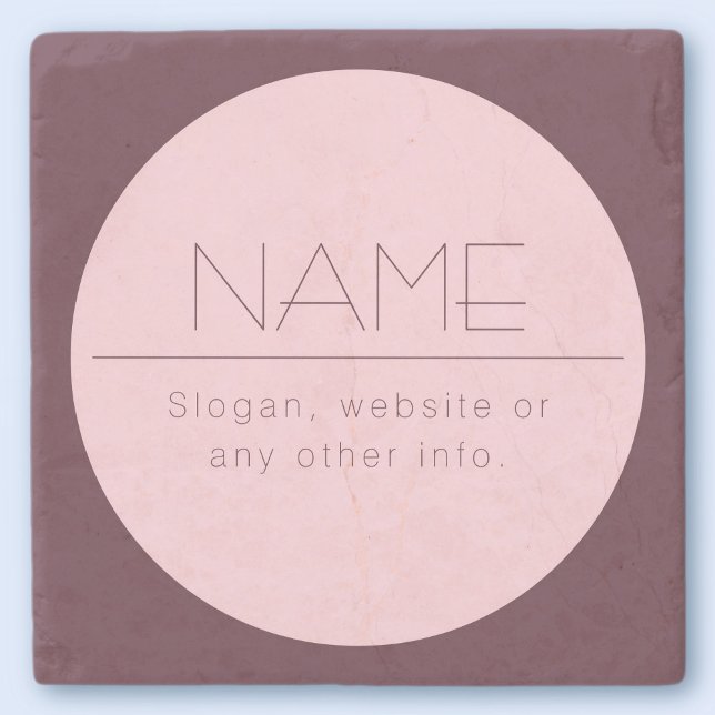Dessous-de-verre En Pierre Texte moderne personnalisable avec bordure (Créateur téléchargé)