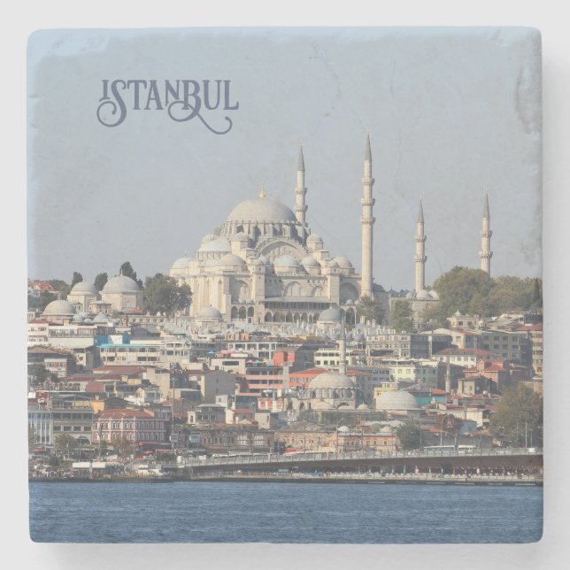 Dessous-de-verre En Pierre Texte personnalisé Istanbul (Devant)